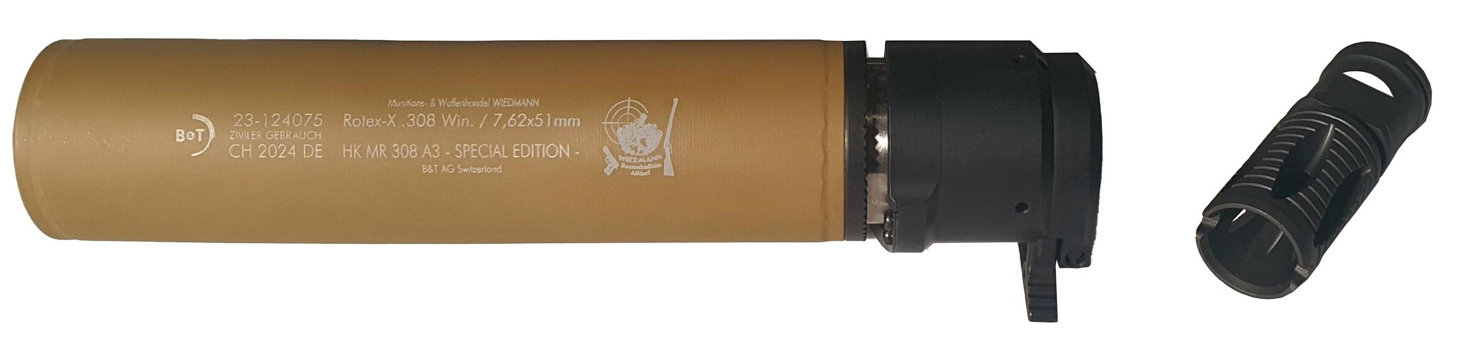 B&T Rotex-X - Special Edition - Schalld&auml;mpfer in RAL 8000 und Schwarz